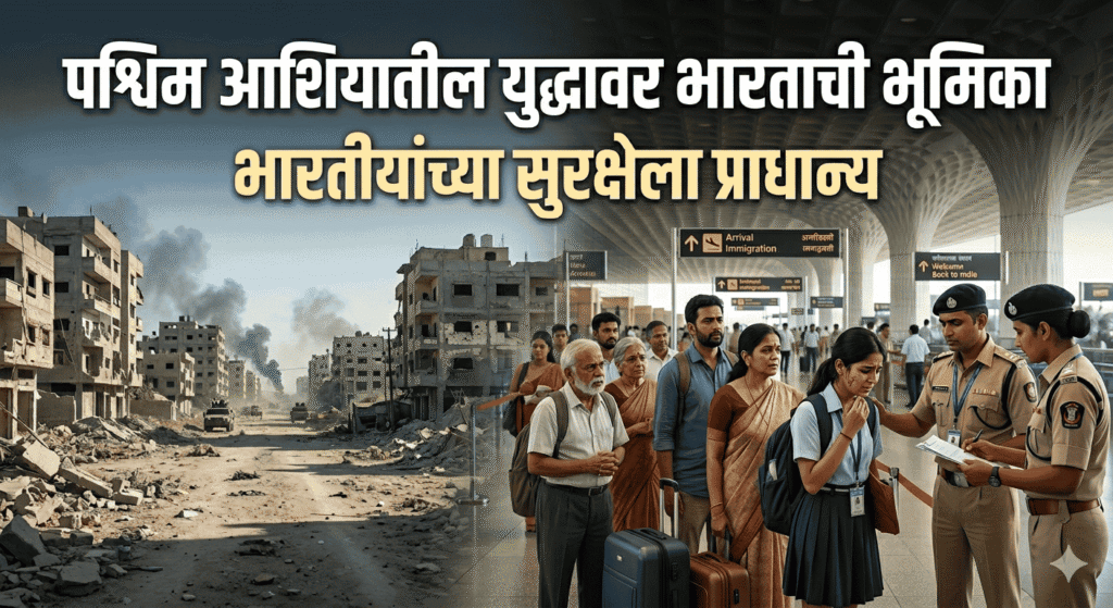 पश्चिम आशियातील युद्धावर भारताची भूमिका; भारतीयांच्या सुरक्षेला प्राधान्य