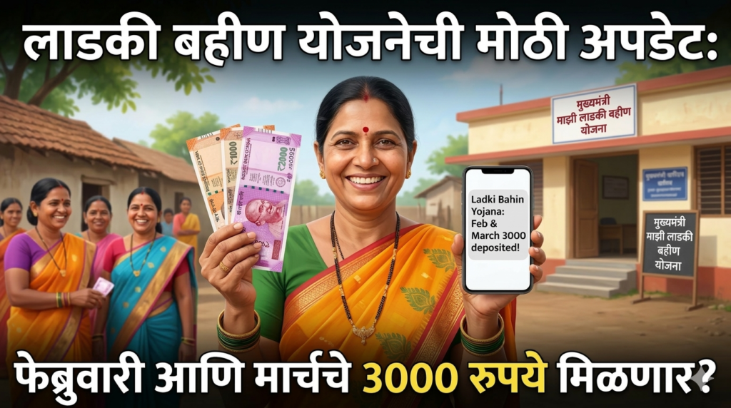 लाडकी बहीण योजनेचा मोठी अपडेट”: फेब्रुवारी आणि मार्चचे 3000 रुपये मिळणार?