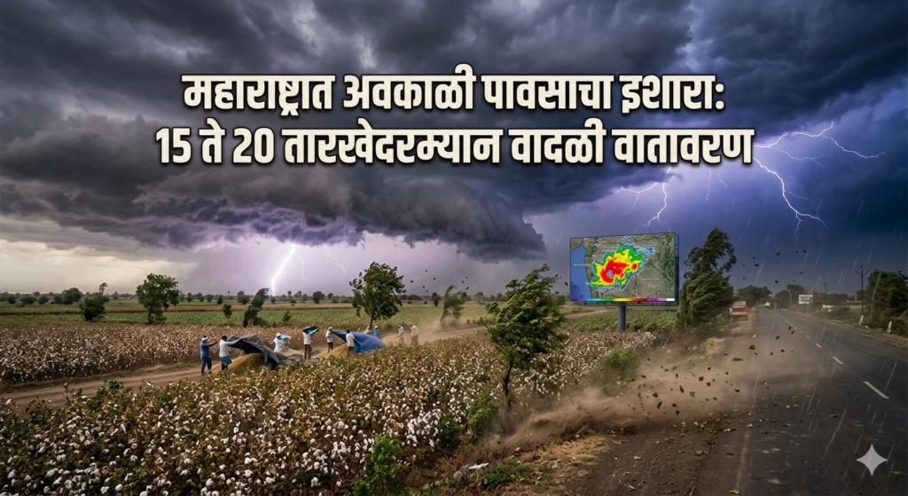 महाराष्ट्रात अवकाळी पावसाचा इशारा: 15 ते 20 तारखेदरम्यान वादळी वातावरण