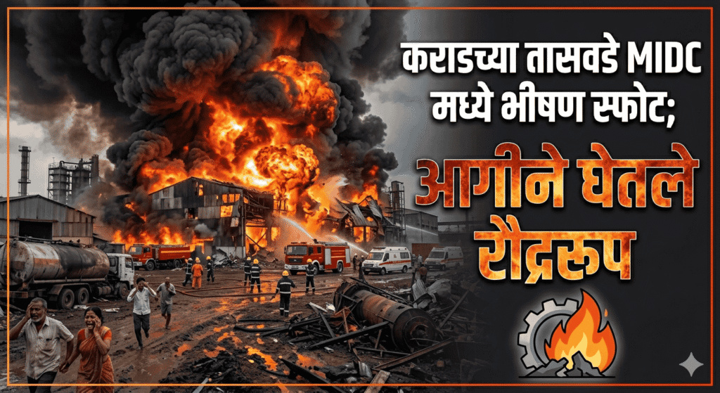 कराडच्या तासवडे MIDC मध्ये भीषण स्फोट; आगीने घेतले रौद्ररूप