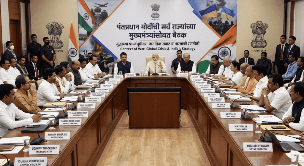 युद्धाच्या पार्श्वभूमीवर मोदींची सर्व राज्यातील मुख्यमंत्र्यांसोबत बैठक