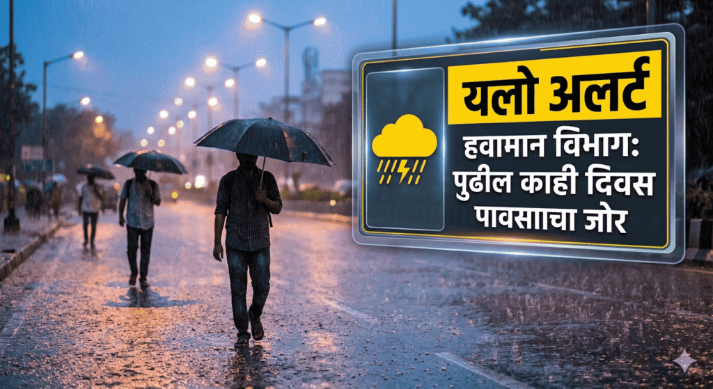 महाराष्ट्रात पुढील काही दिवस पावसाचा जोर; हवामान विभागाचा यलो अलर्ट